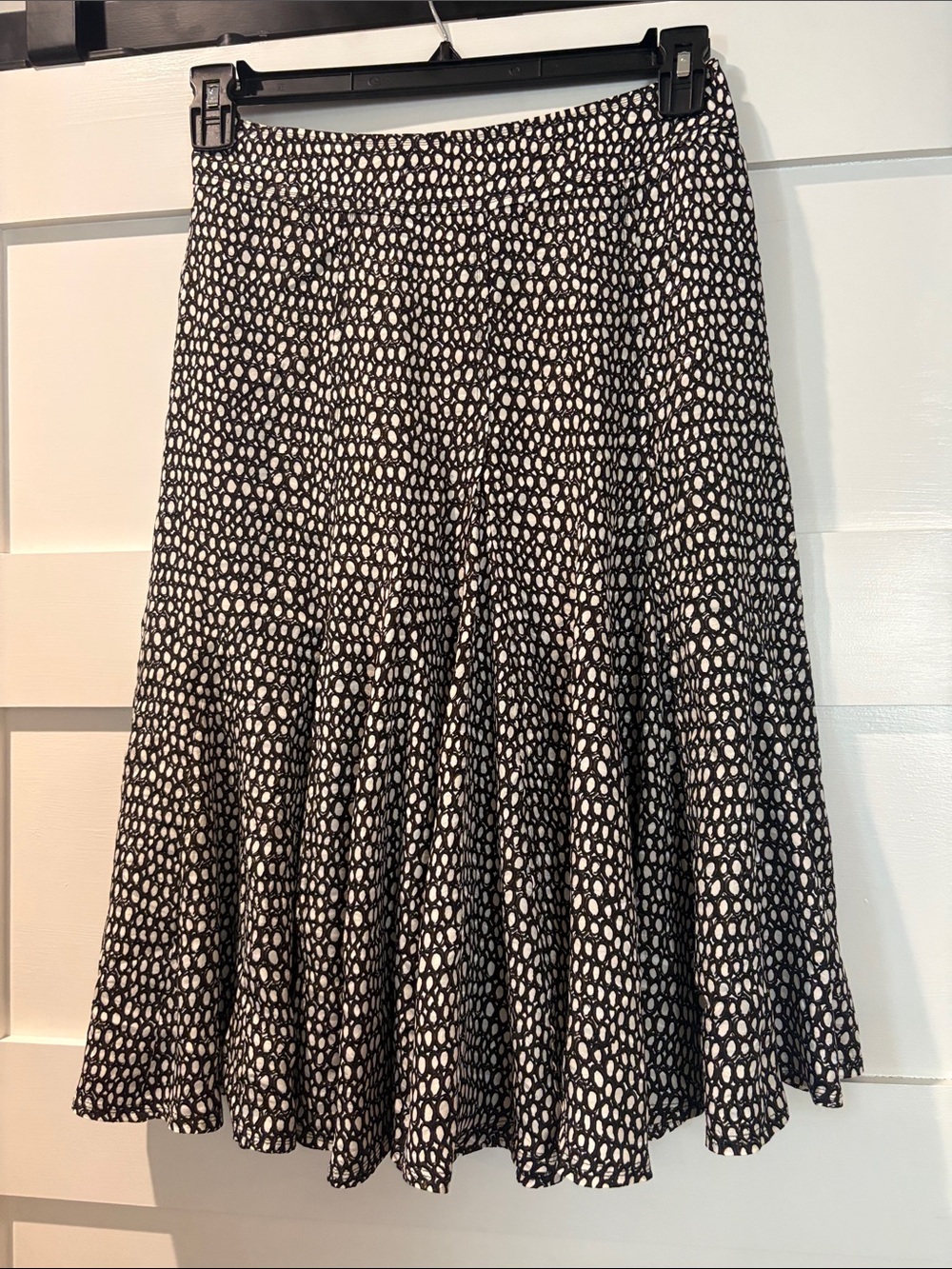 Womens Black and White Printed Max Mara silk Flounce Skirt